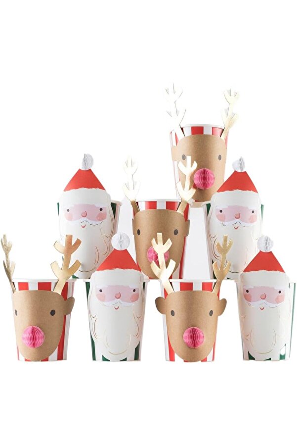 Modashi̇ne - Chri̇stmas Cups - Yeni̇ Yıl (8 Li̇) Modascope 1014773