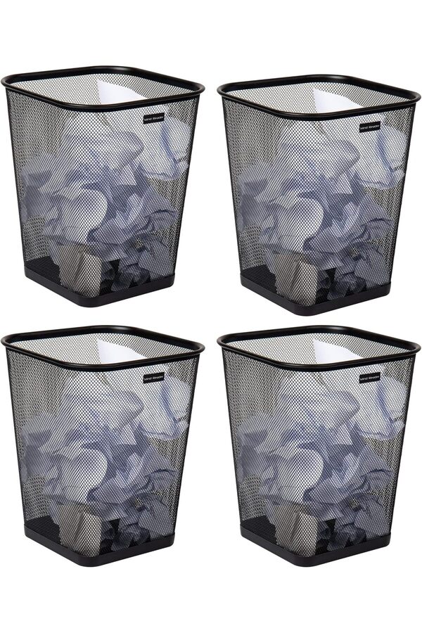 Reader Mesh Çöp Kovası, Atık Kağıt Sepeti̇, Kare, Ofi̇s, Metal Örgü, 9.8 "U X 9.8" G X 12.25" H, 4&Apo