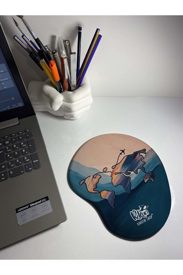 Modashi̇ne - Dünya Hari̇tası Baskılı Bi̇lek Destekli̇ Mouse Pad Modascope 1014773