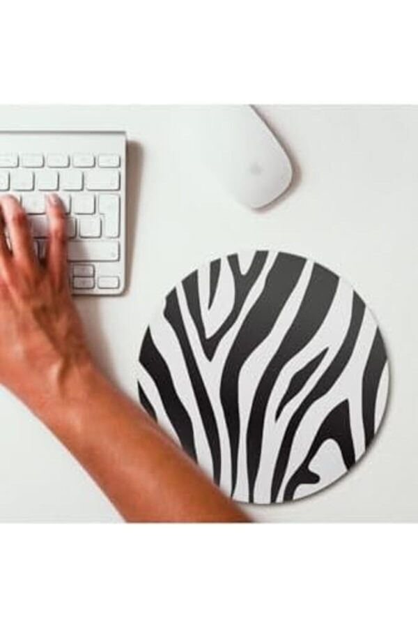 Modashi̇ne Şık Zebra Desenli̇ Yuvarlak Mouse Pad - Mousepad - Mouse Pad - Fare Altlığı Modascope 10147