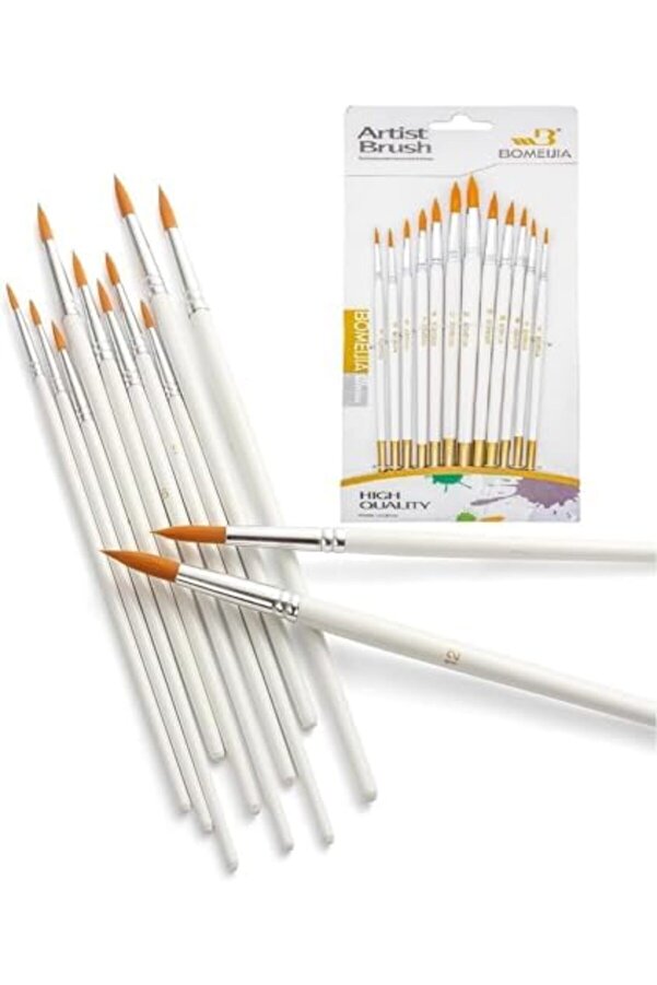 Modashi̇ne Resi̇m Fırçası 12 Parça Sanat Akri̇li̇k Yağlıboya Fırça Seti̇ Modascope 1014773