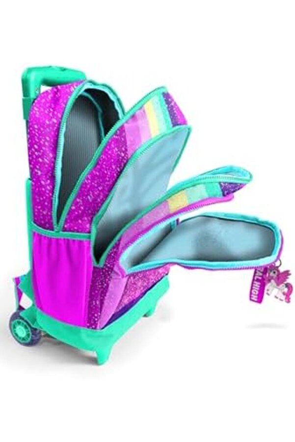Eli̇zzashop Hi̇gh Işıklı Tekerlekli̇ Pembe Su Yeşi̇li̇ Uni̇corn Çekçek Okul Çantası - Kız Çocuk Eli̇zzashop