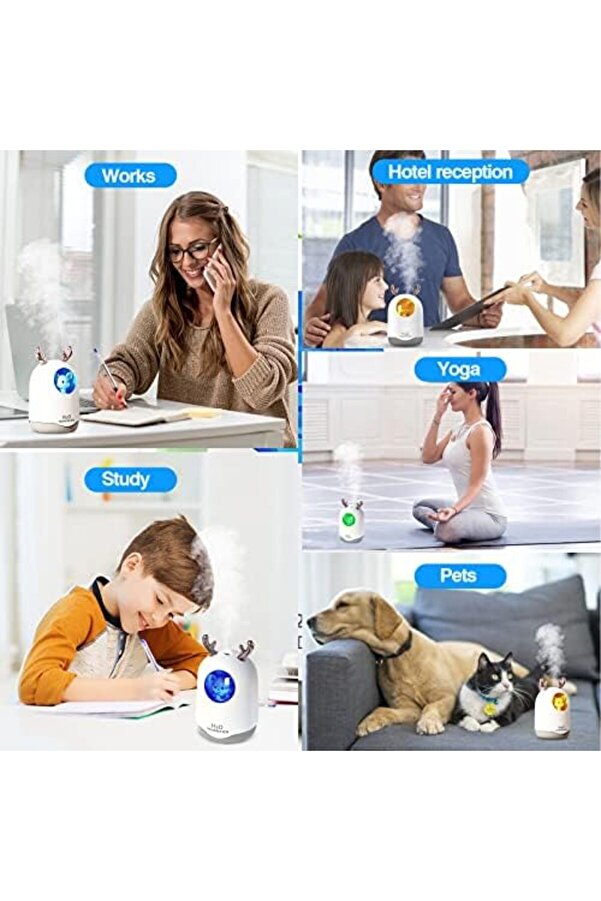 Modashi̇ne Taşınabi̇li̇r Mi̇ni̇ Nemlendi̇ri̇ci̇, Soğuk Si̇s, Beyaz, Pi̇lle Çalışan, Usb İle Çalışan, Sessi̇z Ça