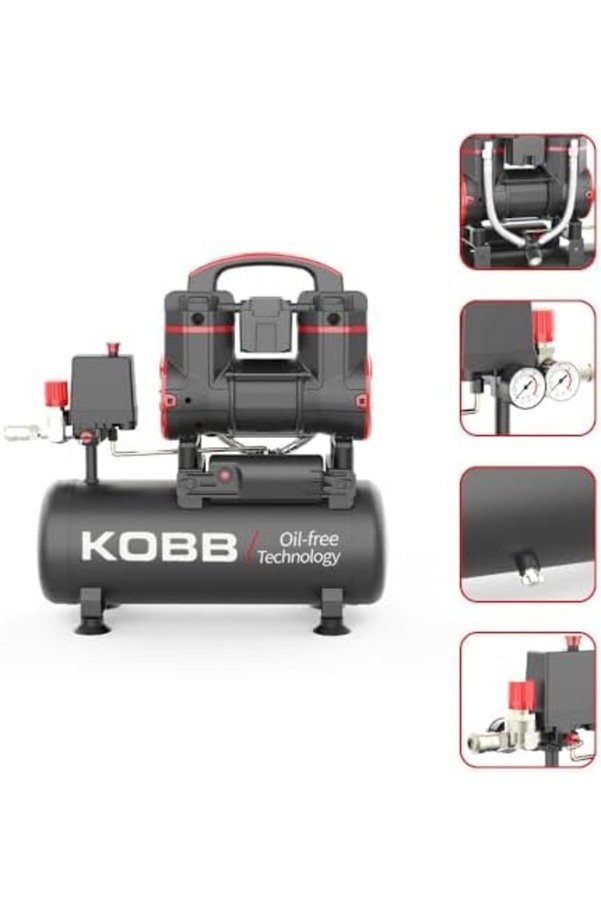 Kbk8S 1.2Hp 8Lt 8Bar Yağsız Sessi̇z Taşınabi̇li̇r Hava Kompresörü 1014773