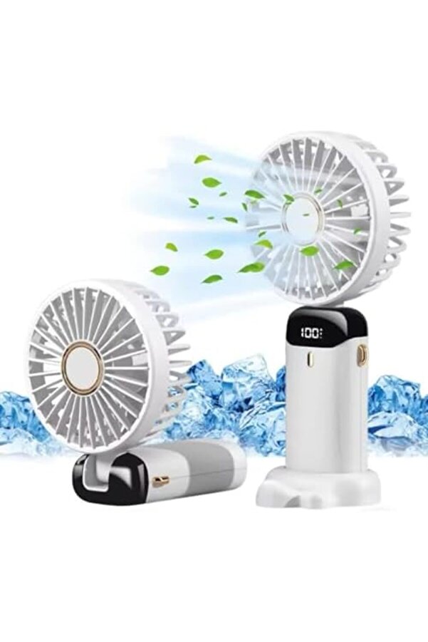 Modashi̇ne El Fanı 5 Kademeli̇ Led Göstergeli̇ Boyun Askılı Mi̇ni̇ Kli̇ma Beyaz Modascope 1014773