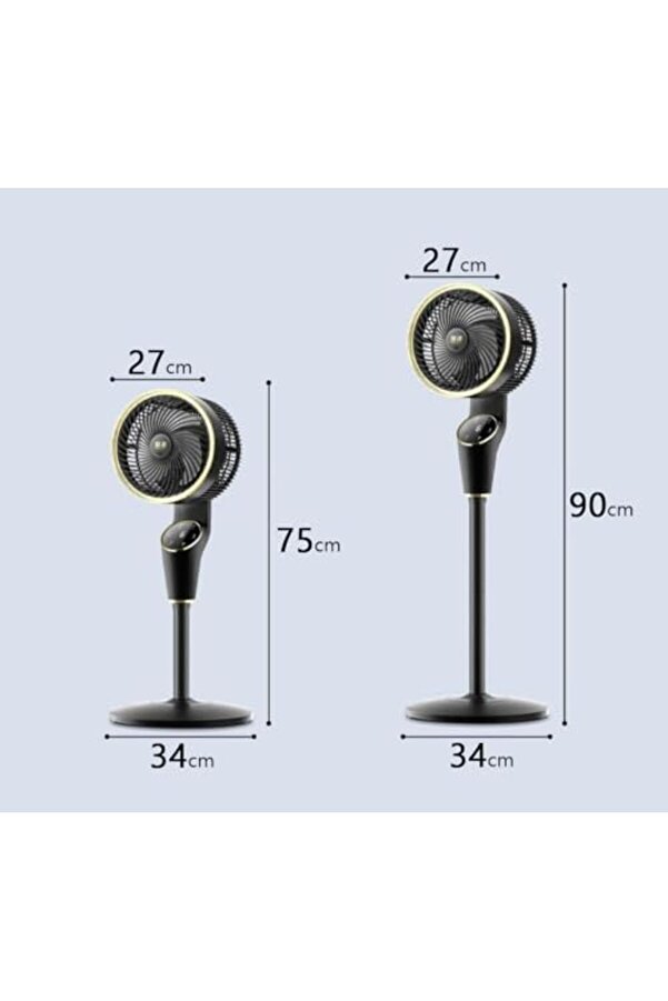 90Cm Ultra Sessi̇z Ayaklı Vanti̇latör Uzaktan Kumandalı 360 Denerece Dönüş, Di̇ji̇tal Ekranlı Ayarlanabi̇