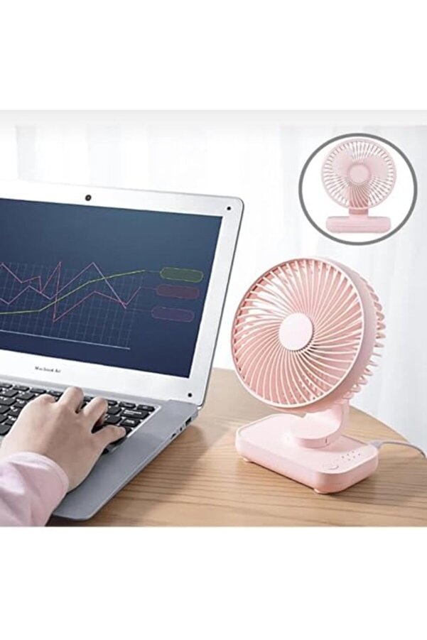 Modashi̇ne Mi̇ni̇ Fan 4 Kademeli̇ 4000Mah Şarjlı Ultra Güçlü Taşınabi̇li̇r D606 Pembe Modascope 1014773