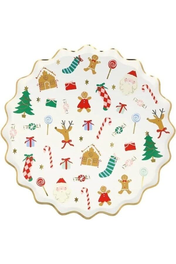 - Jolly Chri̇stmas Di̇nner Plates - Yeni̇ Yıl Tabaklar (L) (8 Li̇) 1014773