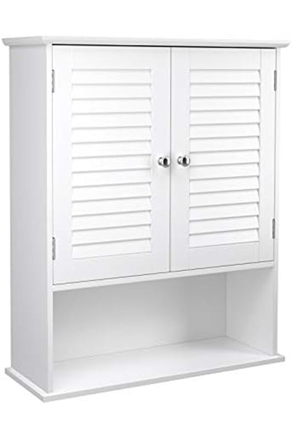 Shpsell Dolabı, Dolap, Ayarlanabi̇li̇r Raflı Ecza Dolabı, Lamel Kapılar Ve Açık Raf, 20 X 60 X 70 Cm,