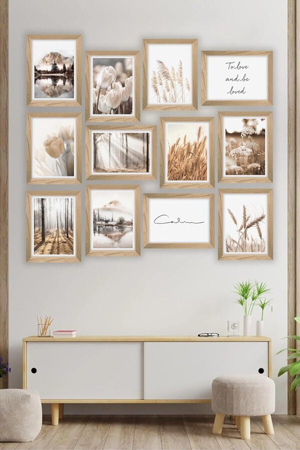 12 Parça Çerçeve Görünümlü Mdf Tablo Seti̇ 1014773