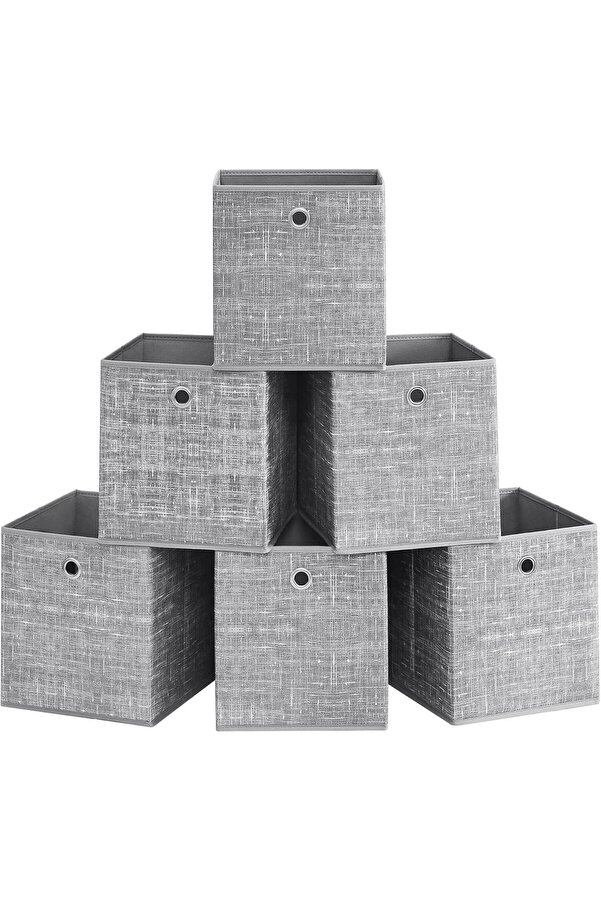 Saklama Kutusu, 6 Lı Set, Saplı Dokusuz Kumaş Düzenleme Kutuları, Kutu Saklama, 26 X 26 X 28 Cm