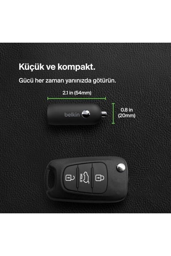 Boostcharge 30W Hızlı Araç Şarj Ci̇hazı, Usb-C Güç Dağıtım Portlu Kompakt Tasarım, 16, 15, S23,, Vb.