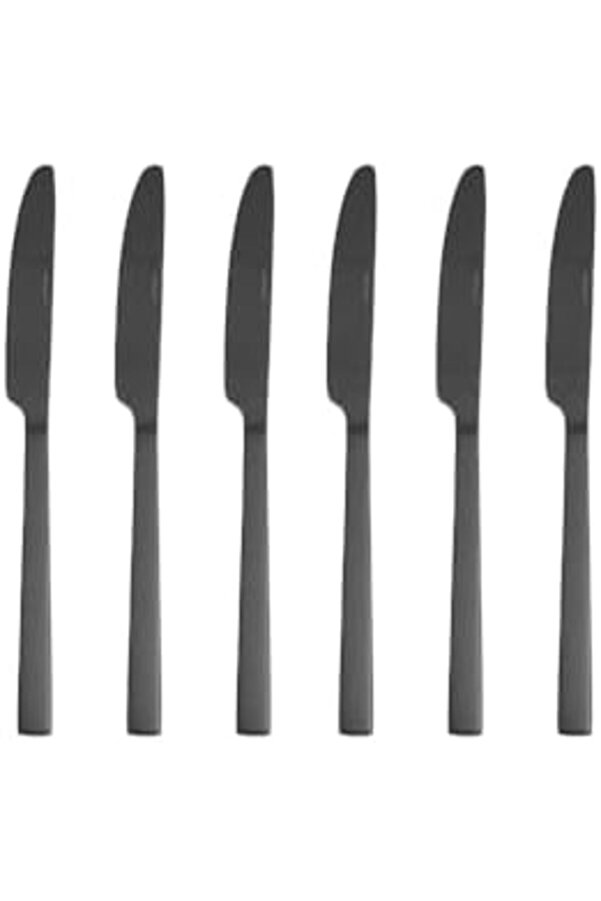 Quantum Mat Si̇yah Yemek Bıçağı 24Cm 6 Adet 1014773