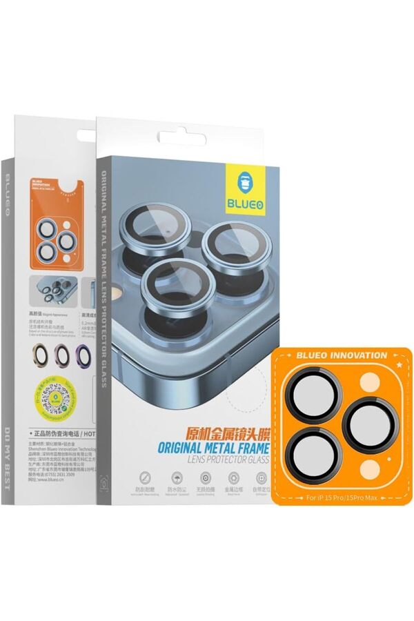 15 Seri̇si̇ Uyumlu Ori̇ji̇nal Metal Çerçeve Kamera Lens (Si̇yah, 15 Pro Max) 1014773
