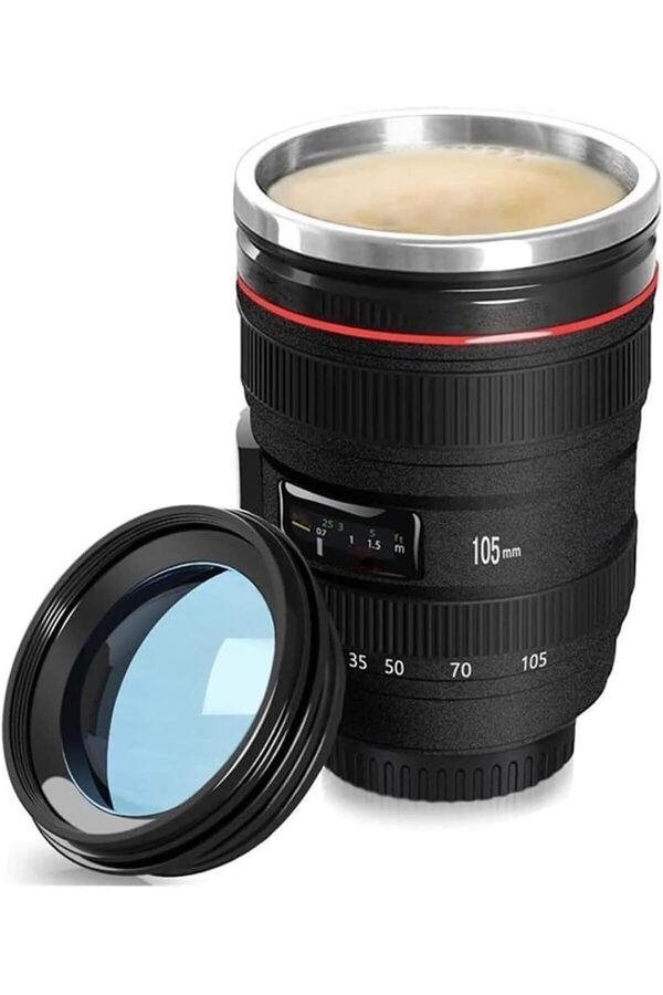 Eli̇zzashop Objekti̇f Kupa Lens Kupa Kahve Ve Çay İçi̇n Termos Kupa Fotoğraf Tutkunları İçi̇n Dekorati̇f