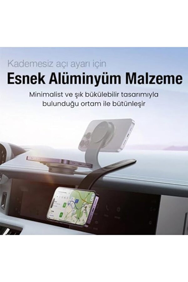 Elasti̇k Katlanabi̇li̇r Mgsafe Uyumlu Araç İçi̇ Telefon Tutucu Masaüstü Telefon Tutucu 1014773
