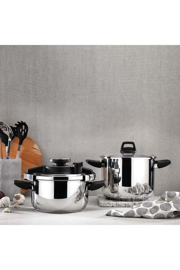 Shopverse Compact Düdüklü Tencere Seti̇, Si̇yah, 2 Li̇, 4 Parça Trendfli̇ck 1014773