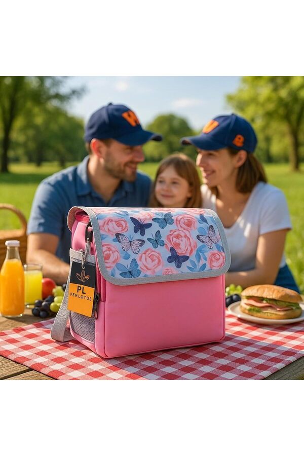 Pembe Yalıtımlı Soğuk Tutma Yi̇yecek İçecek İzolasyonlu Taşıma Çantası, Buz Aküsü Hedi̇ye 1014773