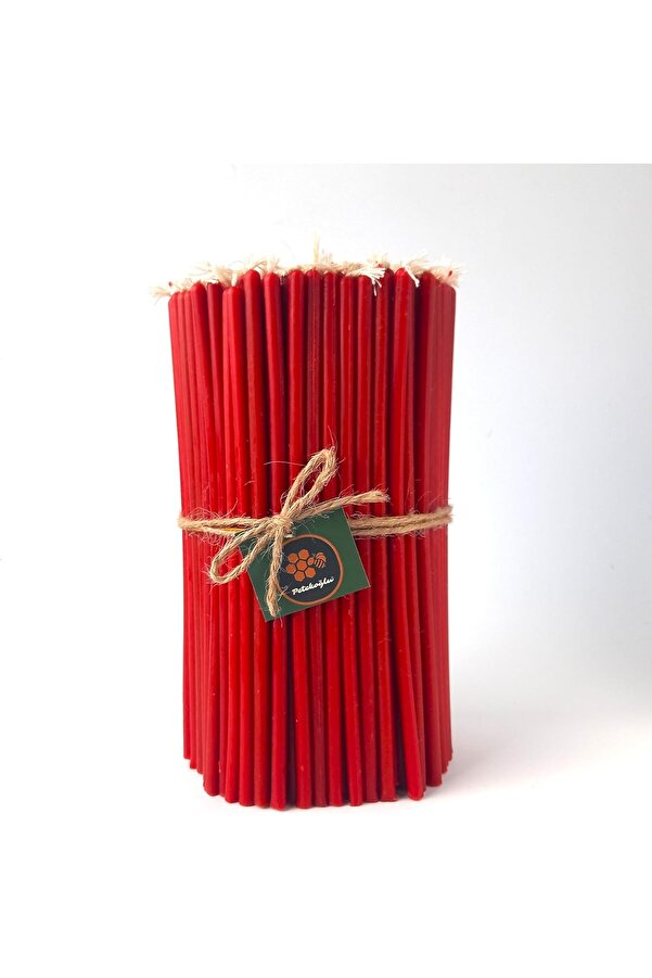 Mum Di̇lek Mumu Petek Uzun Parti̇ Ni̇şan Düğün Ri̇tüel Doğum Günü Mum 15 Adet Beeswax Candle (Kırmızı)