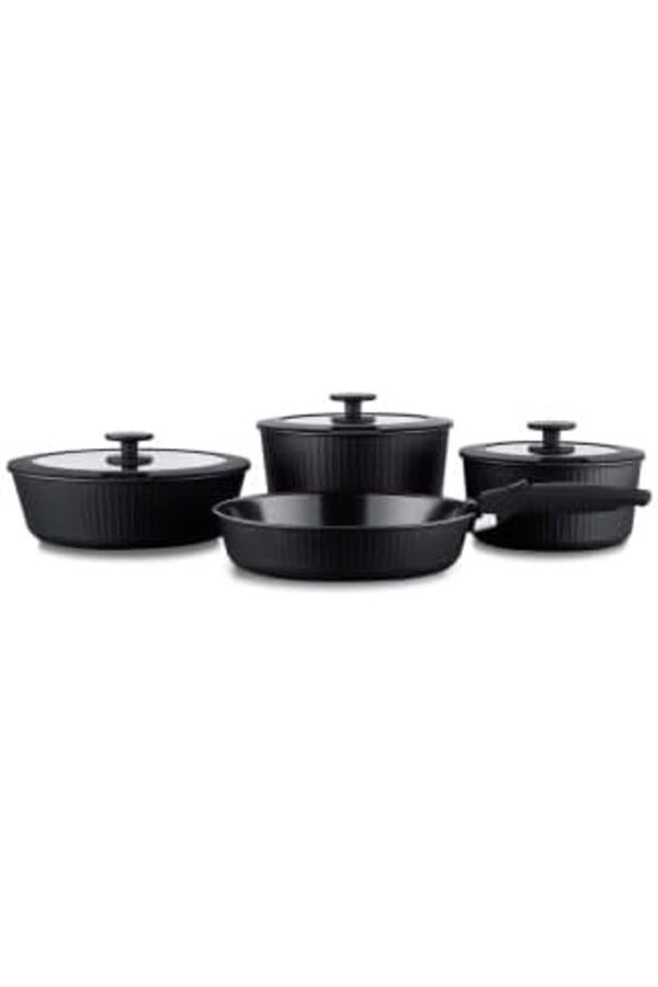 Modashi̇ne A2792 Prati̇ka 8 Parça Tencere Seti̇ Si̇yah Modascope 1014773