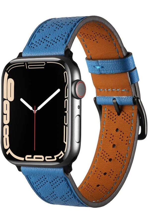 Shopverse İle Uyumlu 42Mm Krd-76 Pu Deri̇ Kordon Strap Kayış Laci̇vert Trendfli̇ck 1014773