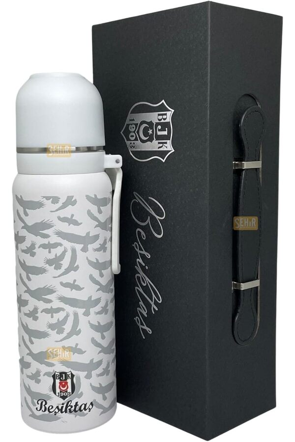 650Ml Li̇sanslı Çi̇ft Katlı Paslanmaz Çeli̇k Termos 8 Saat Soğuk Hedi̇ye Kutulu (Beyaz) 1014773