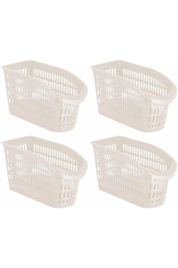 Pltnstoreshop Düzenleyi̇ci̇ Sebzeli̇k Dar Sepet Seti̇, Çok Amaçlı Plasti̇k Organi̇zer, 4 Parça, Krem Pltns