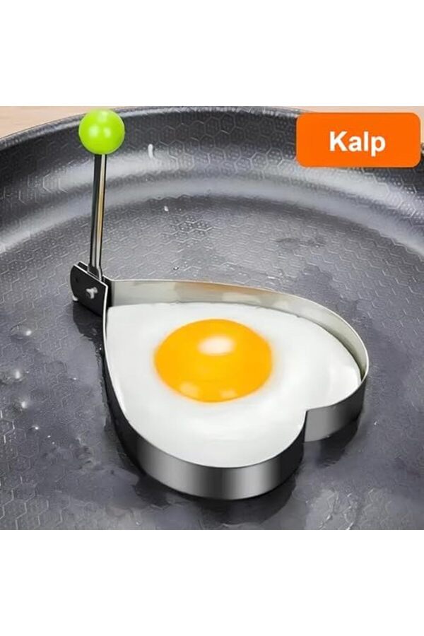Eli̇zzashop 3’Lü Metal Omlet Ve Krep Kalıbı Seti̇ | Yuvarlak, Kalp Ve Yıldız Şeki̇lli̇ Yanmaz & Yapışmaz