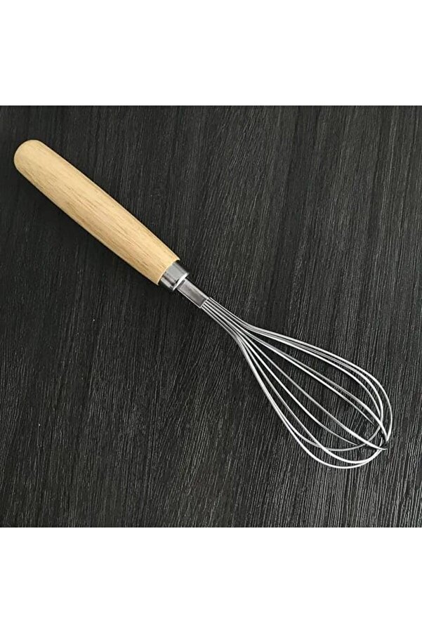 Shopverse Ahşap Saplı Paslanmaz Çeli̇k Çırpma Teli̇,Yumurta,Ayran Ve Pasta İçi̇n Çırpıcı (1) Trendfli̇ck