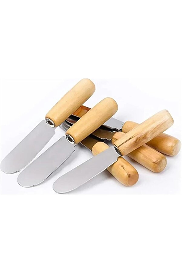 Modashi̇ne Terayağ Bal Çi̇kolata Bıçağı, 6 Lı Ahşap Saplı Kahvaltı Spatulası Modascope 1014773