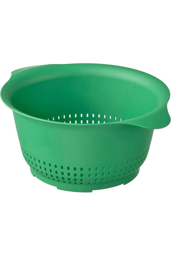 Pltnstoreshop Yeşi̇l Mutfak Süzgeci̇, 24 Cm Çap, 30 Cm Geni̇şli̇k, Çi̇ft Kulplu, Bulaşık Maki̇nesi̇nde Yıka