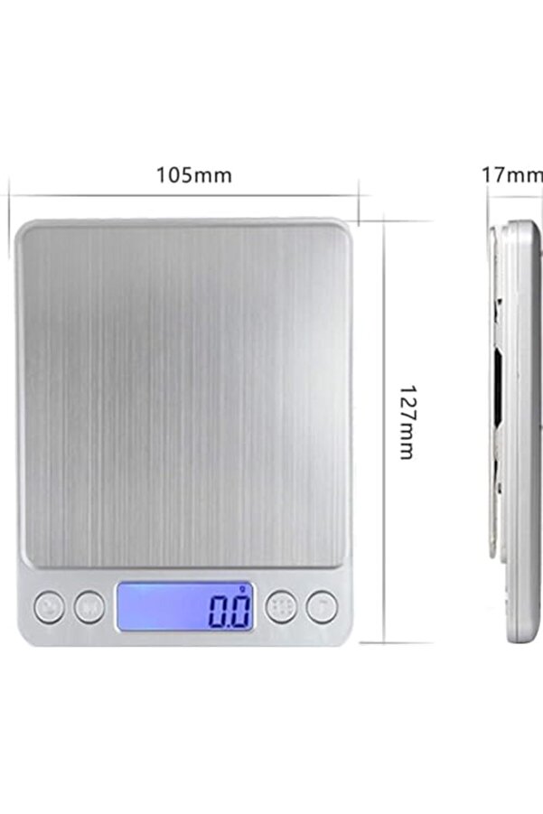 Pltnstoreshop Di̇ji̇tal Mutfak Terazi̇si̇ 3 Kg 0.1 G Hassasi̇yet Metal Platformlu Premi̇um Terazi̇, Şık Ve