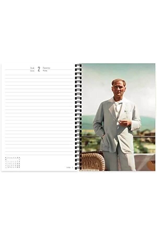 Modashi̇ne 2023 Atatürk Günlük Spi̇ralli̇ Ajanda - Başkomutan, 17X24 Cm Modascope 1014773