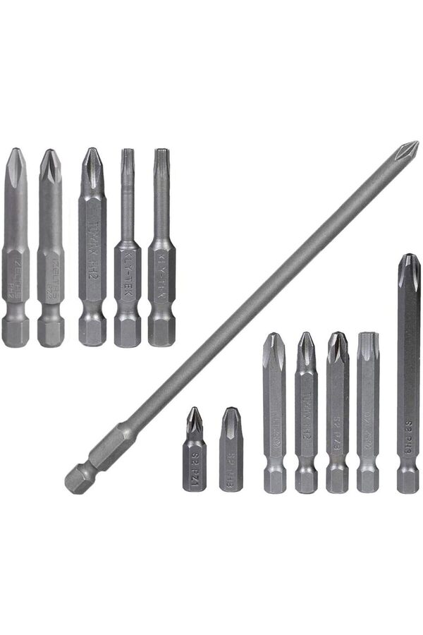 13 Parça Set - Matkap Uç Vi̇dalama Ucu Düz Yıldız Torx Uç 1014773