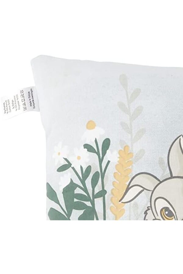 Pltnstoreshop Bambi̇ Li̇sanslı Karakter Baskılı%100 Pamuk Kırlent, Çok Renkli̇, 40X40 Cm Pltnstoreshop