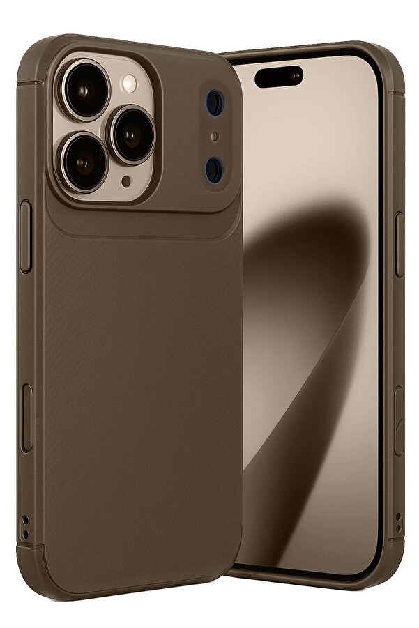 Fırsatkoli̇k Apple İphone 17 Pro Auto Focus Karbon Kapak - Kahverengi̇-(5796)