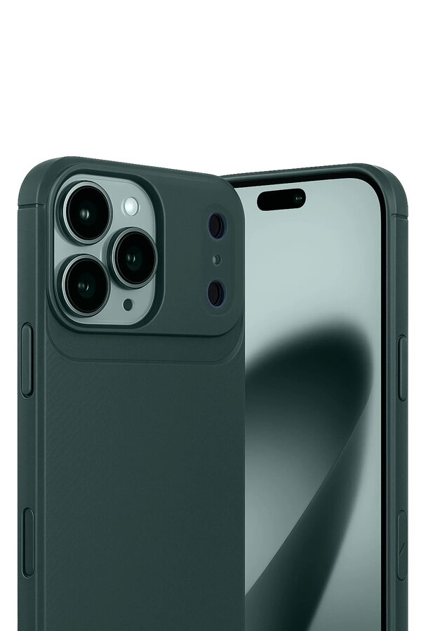 Fırsatkoli̇k Apple İphone 17 Pro Auto Focus Karbon Kapak - Koyu Yeşi̇l-(5796)