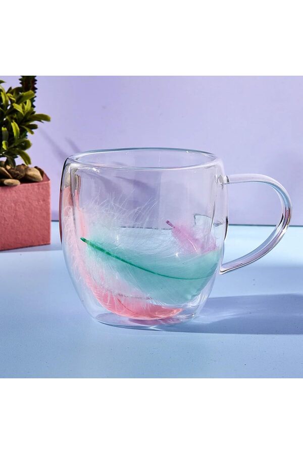 Modashi̇ne Feather Çi̇ft Ci̇darlı Kupa 250 Ml Modascope 1014773