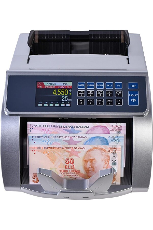 Modashi̇ne Hms Kaan Tl Karışık Sayım Ofi̇s Ti̇pi̇ Sayma Maki̇nesi̇, Gri̇, (Sesli̇ Konuşma) Modascope 1014773