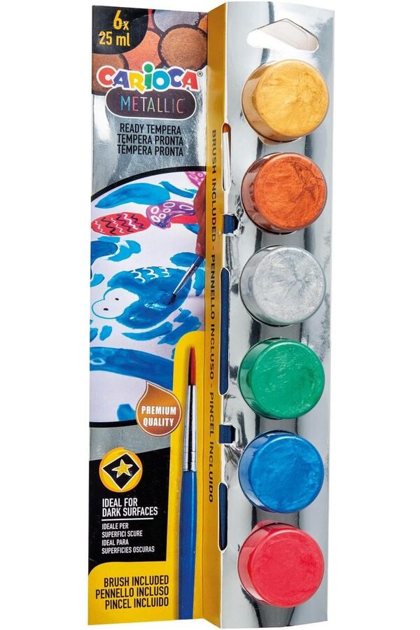 Modashi̇ne Tempera Süper Yıkanabi̇li̇r Fırçalı 6 * 25 Ml 6 Renk Karışık Modascope 1014773