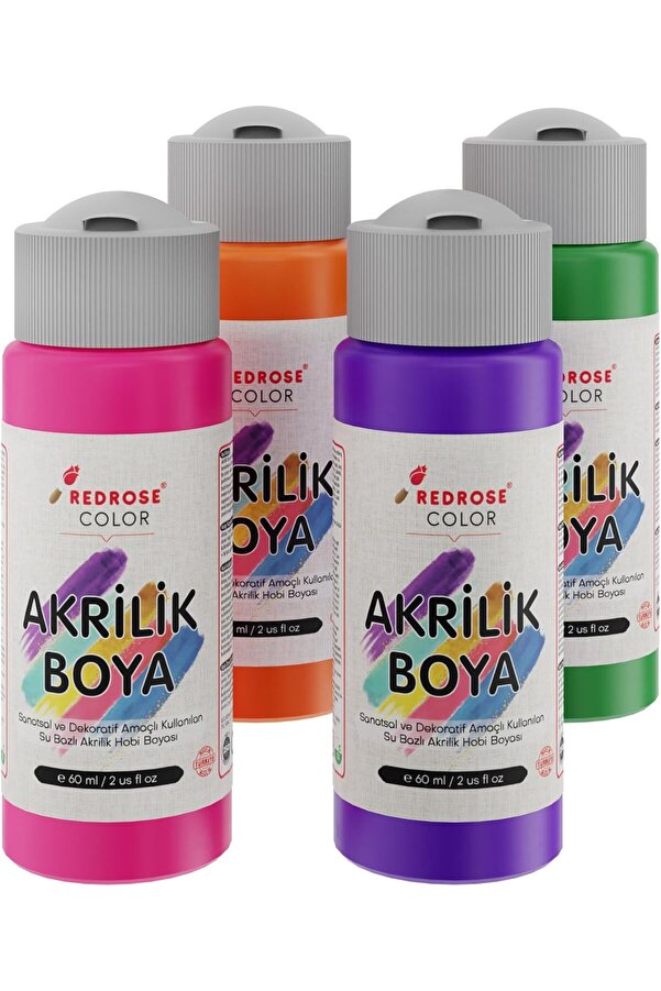 Modashi̇ne Rose Ara Renkler Akri̇li̇k 4 Lü Set 4X60 Ml Modascope 1014773