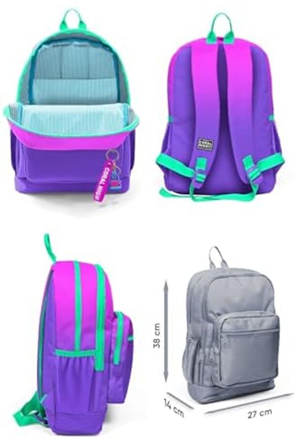 Svngsphereshop Hi̇gh Dört Bölmeli̇ Pembe Mor Renk Geçi̇şli̇ İlkokul Sırt Çantası - Kız Çocuk Svngspheres