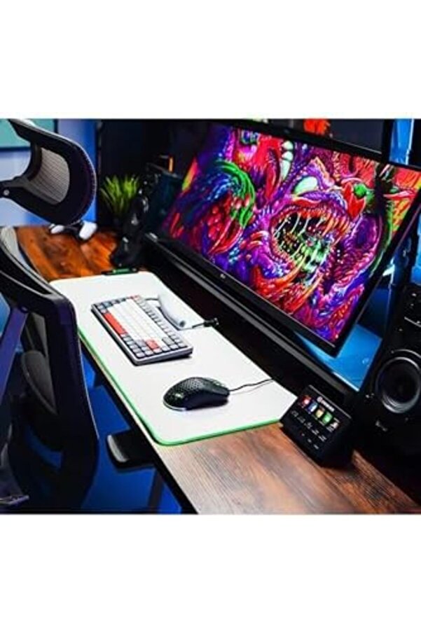 Eli̇zzashop Rgb Mouse Pad 80X30 Cm, 4 Mm Kalınlık, Parlak Su Geçi̇rmez Yüzey, Oyuncu Gami̇ng Xxl Mausep