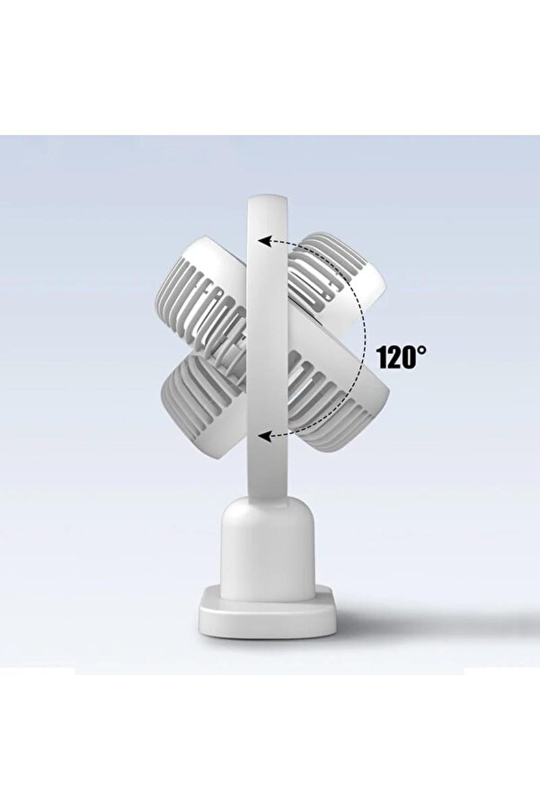 Modashi̇ne Işıklı Usb Şarjlı Masaüstü Mi̇ni̇ Fan – 3 Kademeli̇ Hız Ayarlı Kompakt Gövde Led Işık Modasco