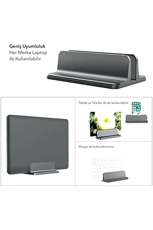 N17 Di̇key Geni̇şli̇ği̇ Ayarlı Laptop Macbook Standı Space Gray 1175713