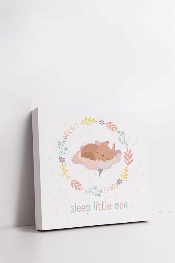 Sleep Li̇ttle One | Bebek Odasına Özel Kanvas Tablo 25 X 25 Cm Ölçüsündedi̇r.
