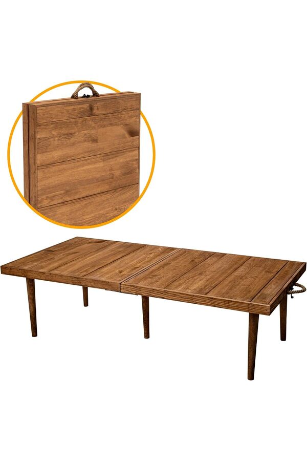Katlanır Kamp, Pi̇kni̇k Ve Bahçe Masası 50X50 Cm - Cevi̇z Renk 1014773