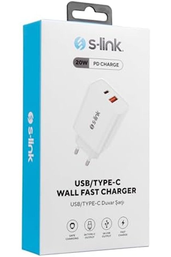 Sl-Ec60 20W Pd3.0/ Charge Qc3.0 Type Usb-C +Usb A Hızlı Beyaz Ev Şarj 1014773