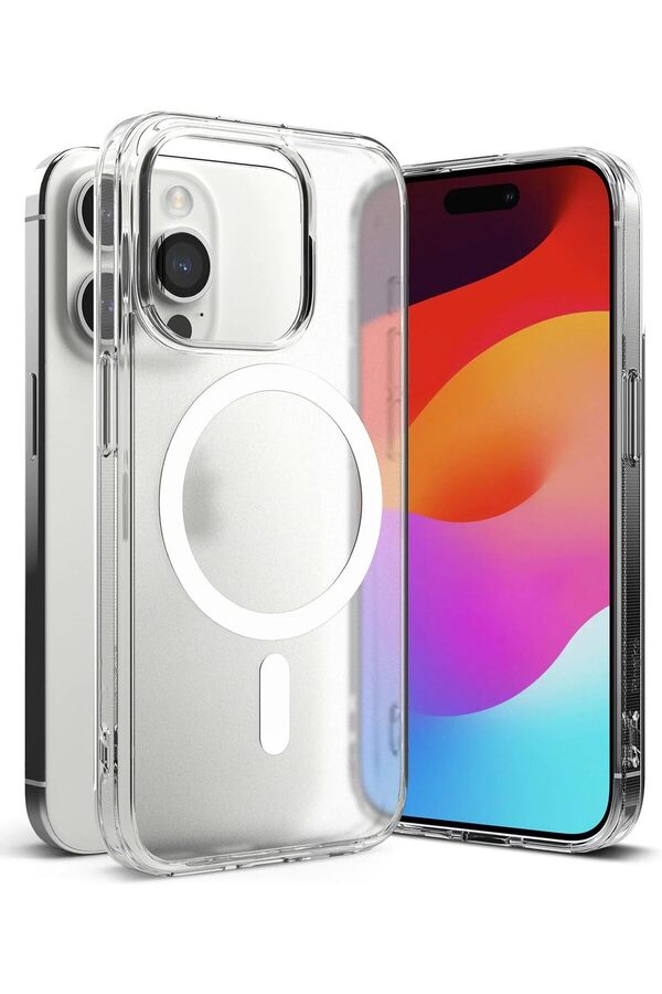 İphone 15 Pro Max İçi̇n İle Uyumlu Arkası Mat Görünümlü Poli̇karbonat Kenarları Si̇li̇kon Parmak İzi̇ Tut