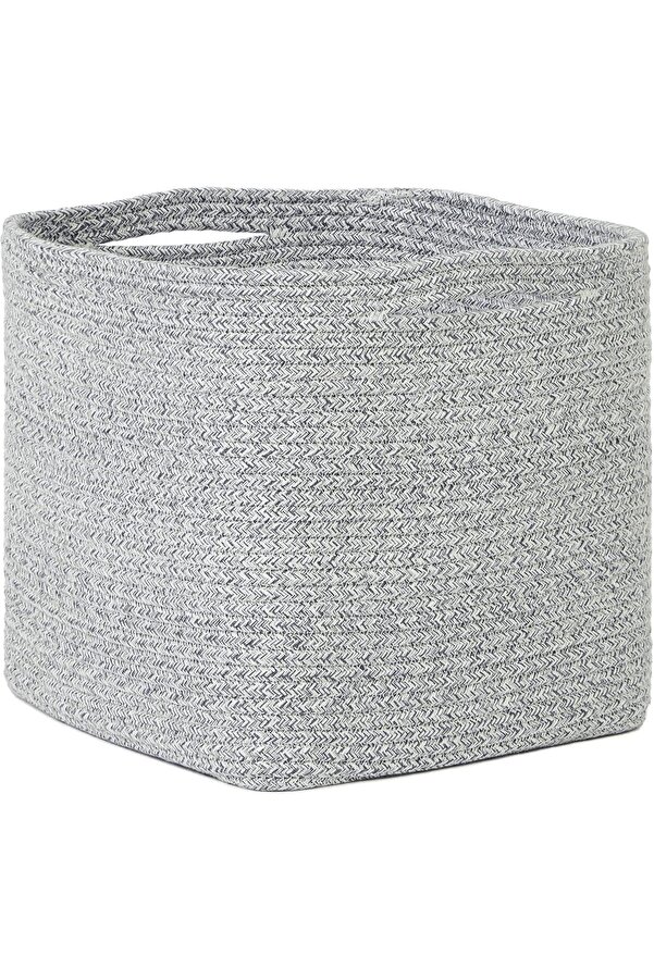 Texti̇le Gri̇ Kırçıllı Pamuklu Sepet 30 X 30 X 30 Cm 1014773